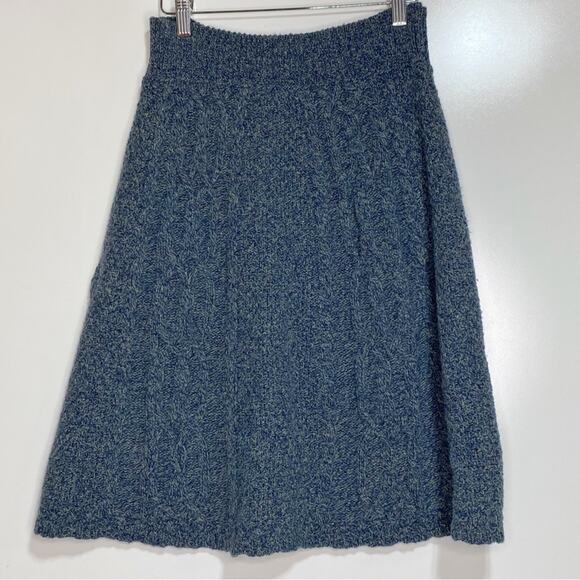 Anthro Moth Flowing Cables Wool Blend Cableknit Sweater Skirt S - Picture 6 of 6